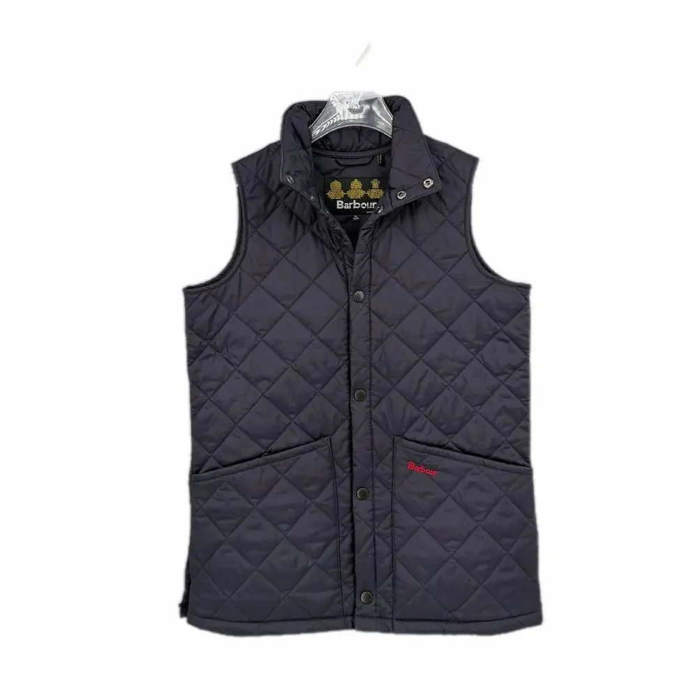 Barbour Youth Boy's XL Liddesdale Gilet Navy Quilted Snap Down Preppy Vest